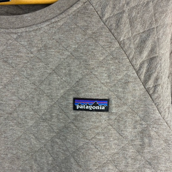 Patagonia light brown Women's Organic Cotton Quilt Crewneck sweatshirt size Med - Picture 5 of 9
